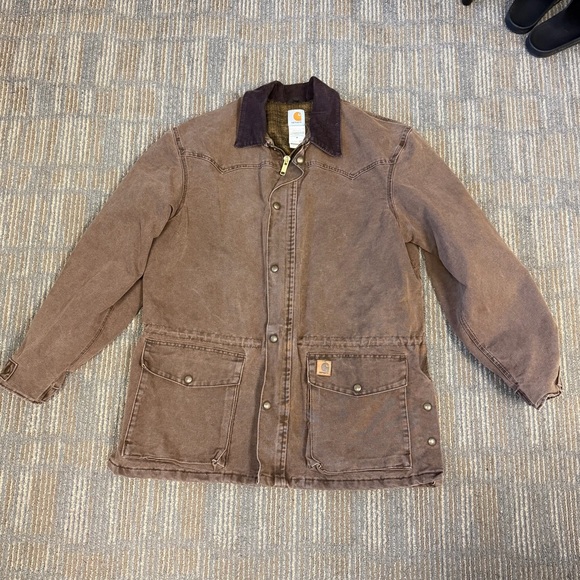 Carhartt Other - Carhartt brown canvas chore coat with corduroy collar